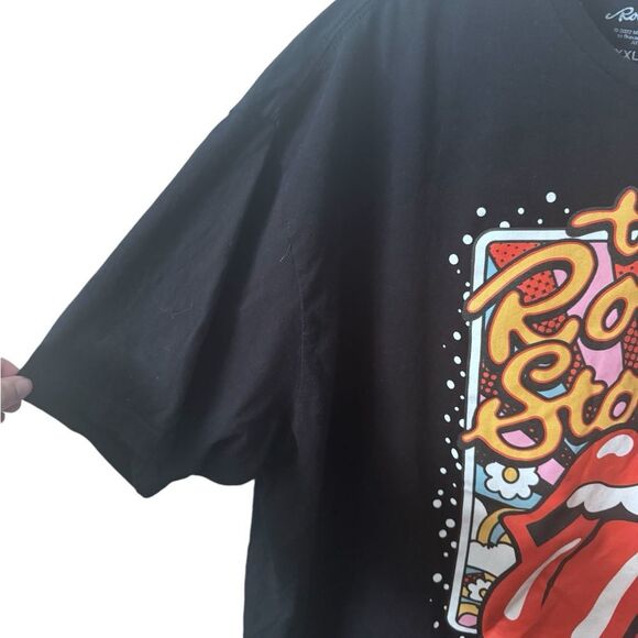 Men’s The Rolling Stones Tongue Out Hot Lips Black T-Shirt Size XXL - Picture 4 of 9